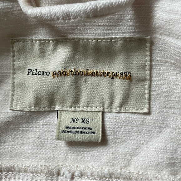 Anthropologie Pilcro & The Letterpress Pink Button Up Velvet Jacket XS - Picture 4 of 14